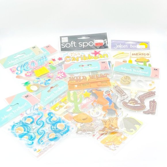 (9) Pack Travel-themed Embellishments Bundle - Picture 1 of 6